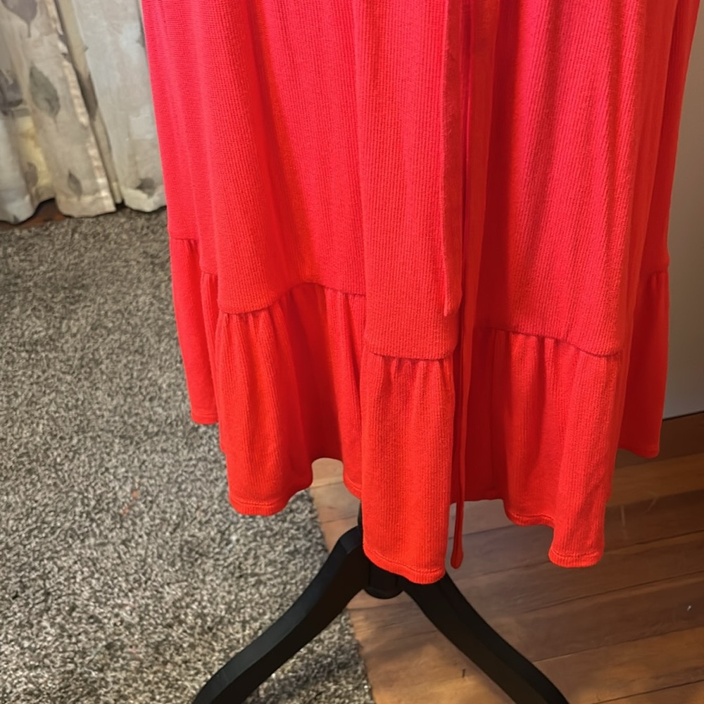 New with Tags Lane Bryant Red Ruffle Sleeve Tiered Wrap Dress Size 22 - Picture 5 of 11